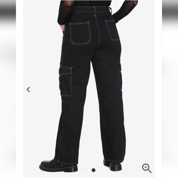 HT Hot Topic Black Carpenter Cargo Pants Jeans 11 W 32 L 31 (5E) - Picture 10 of 11